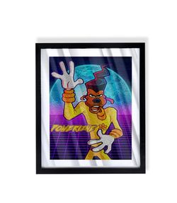 powerline from goofy movie custom art piece on black frame