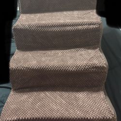 New brown dog stairs