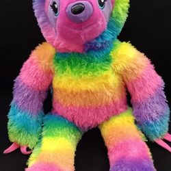 18” Build A Bear Sloth Rainbow Plush 