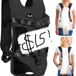 Lukovee Dog Backpack Carrier, Legs Out Easy-Fit Dog Front Carrier For Small Medium Dogs, Adjustable Hands Free Dog Chest Carrier For Hiking Cycling (B