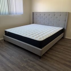 New In Box King Bed Frame With Mattress (Read Description Below)