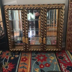 Neiman Marcus Gold Brass Display Case Medicine Cabinet 25x29 Italian Made