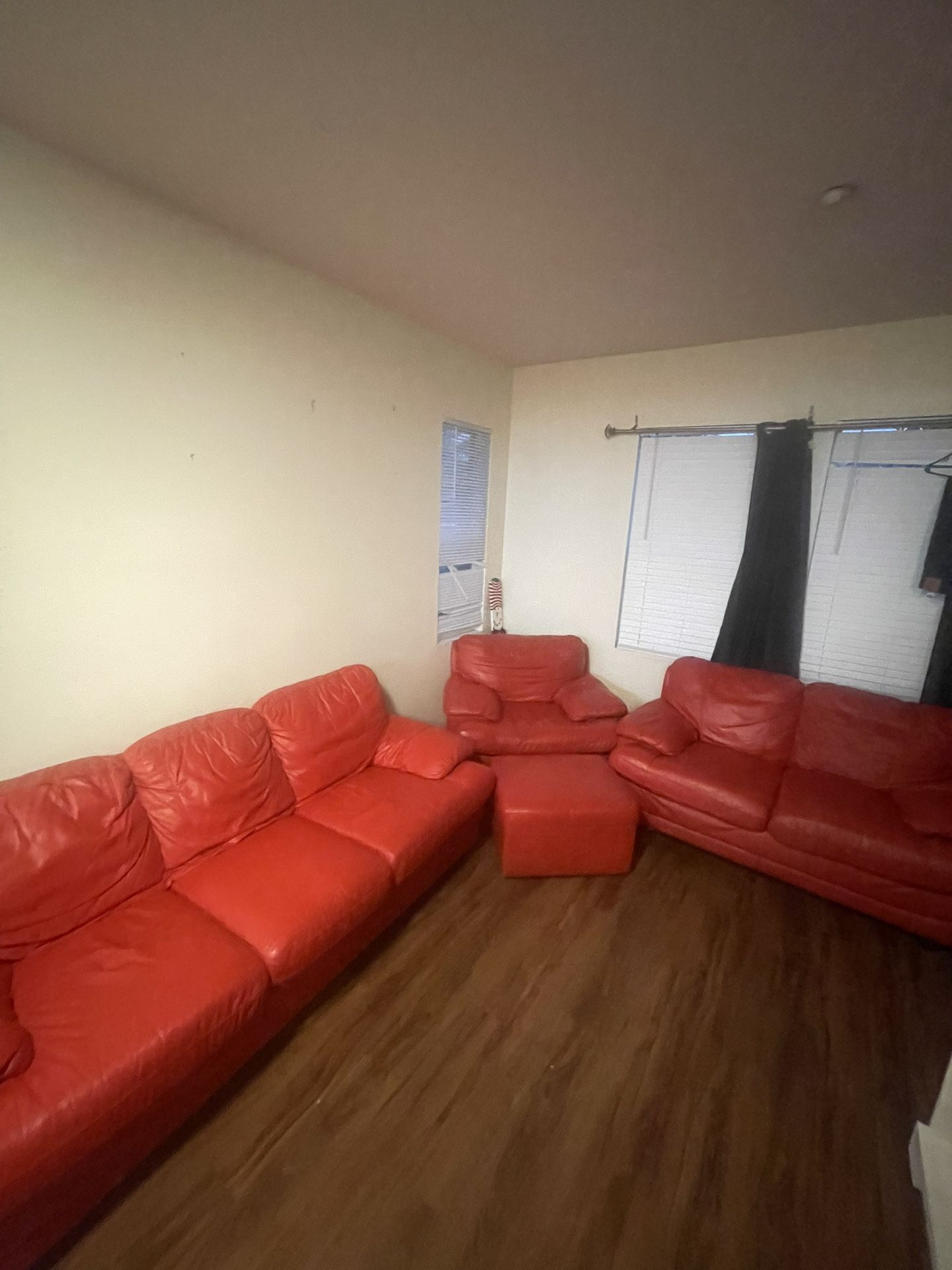 Red Italian Leather Couches