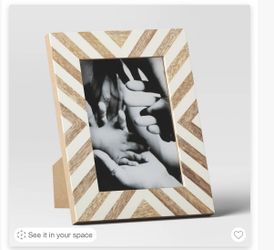 5" x 7" Patterned Mosaic Table Frame Brown - Threshold: Modern Resin & Wood, Easel Back