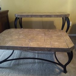 Stone console and coffee tables