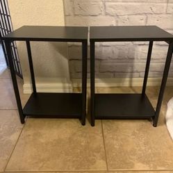 Set of two black side tables