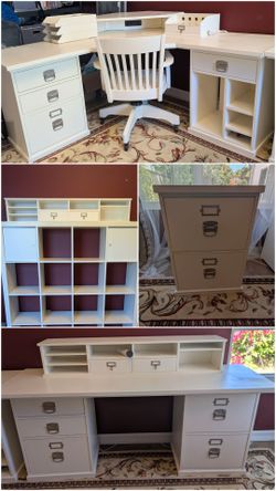 Pottery Barn Bedford Collection – Complete Office Sets (Antique White)