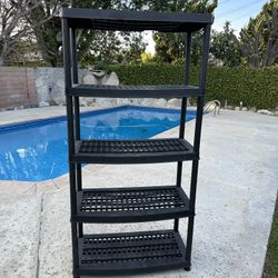 Black Heavy Duty Plastic 5-Tier Storage Rack