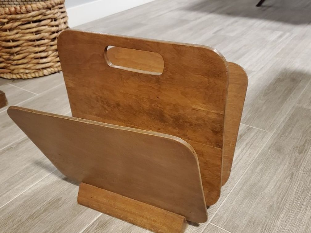 MCM Wooden Magazine Holder Rack