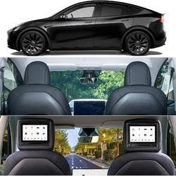 8 Inch Interactive Dual Screen Headrest System for Tesla Model-Y-3