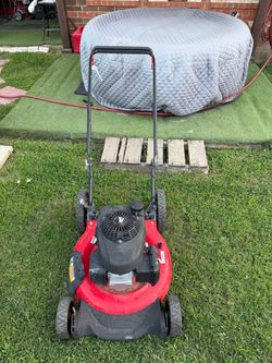 Red Gas-Powered Push Lawn Mower