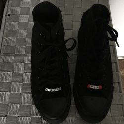 Black Converse High Top Shoes-  MCR 