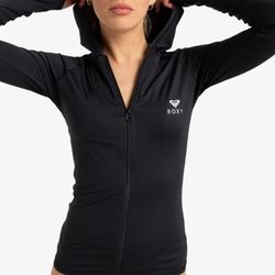 New Roxy New Essentials Long Sleeve Zipped Lycra Rashguard