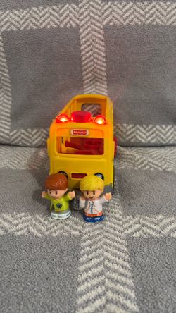 Little People Musical School Bus Toy with Lights, Sounds & 2 Figures Ages 1+