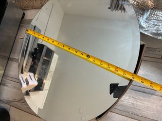 Beveled mirror, vase, lg beveled bowl.