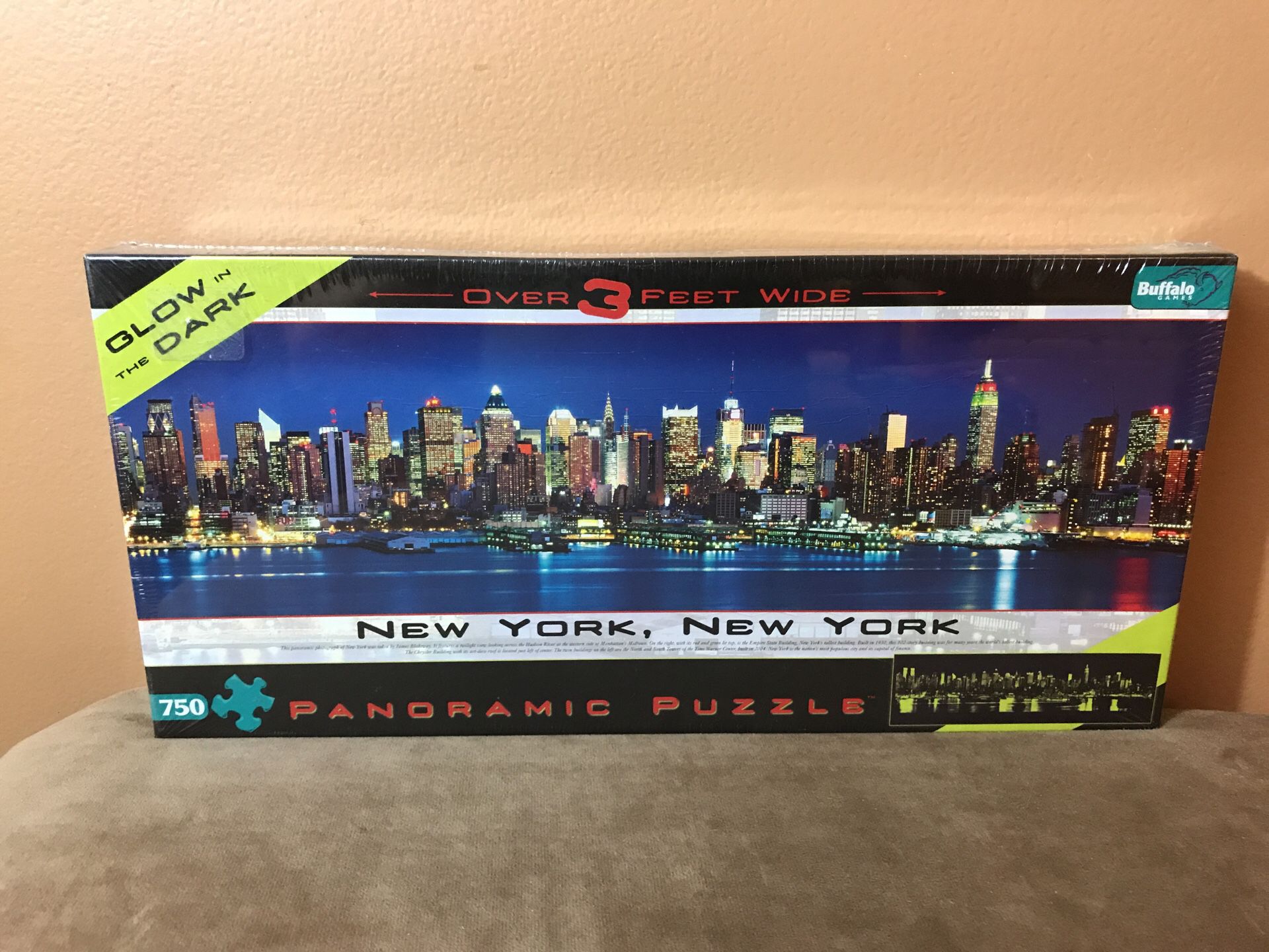 New York, New York 750 pc glow in the dark puzzle by Buffalo Games - NEW sealed