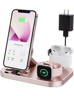 Portable 3 in 1 Charging Station for Apple Products, Foldable Charging Dock for iPhone/AirPodsi Series, Charging Stand Compatible with iWatch Ultra/8/
