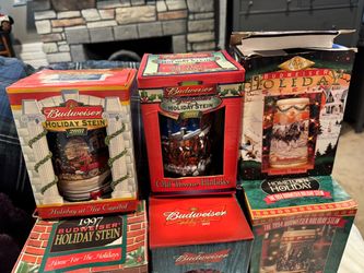 Budweiser Christmas Steins