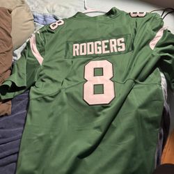 Authentic NFL NEW YORK JETS GREEN #8 AARON RODGERS JERSEY SIZE LARGE