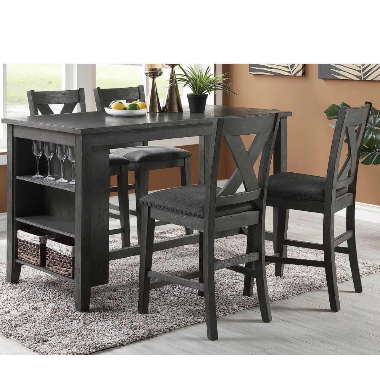 Counter High Table Set Table 60”x 30”x36”H High Chair 19”x21”x40”H,24”H seat,All Products : American Fashion Style Bags On Sale