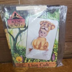 vintage lion king bonnet and bib costume baby