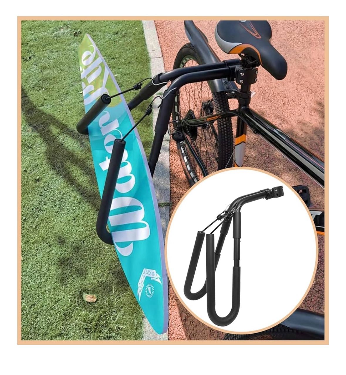 Brand New In Box, Surfboard Rack For A Bike