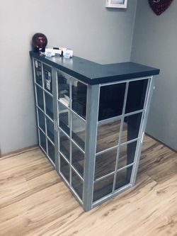 Grey Small Front Desk 3.4”High By 3.3 “Wide