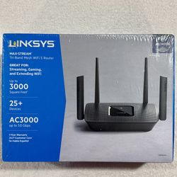 Linksys Max Stream AC3000 Tri Band Mesh WiFi 5 Router, Black