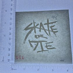 Iron On Heat Transfer  Good For T-shirts Sweaters Jackets T Shirt Design Size Is About 3x3 Skate Or Die #44