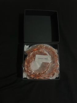 Moissanite Rose Gold Cuban Link Chain Necklace 22mm 18in