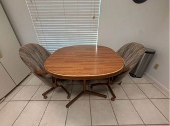 Wood Dining Table with 2 Chairs