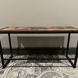 Rustic Wood Shoe Bench 35.5” W x 18.5” H