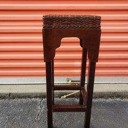 Cane Top Wooden Plant Stand