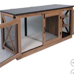 65" Cooper Dog Crate Credenza with Shelves & Mat Kit