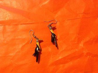 Wooden parrot earrings