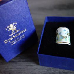 Royal Sutherland Fine Bone China Butterfly Thimble in Box