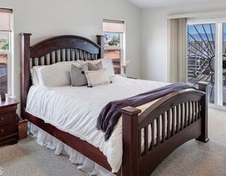 King size pine wood bed frame