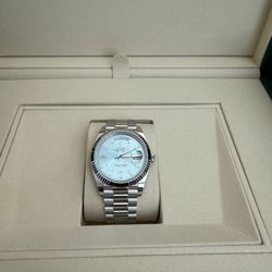 NEW 2025 Rolex Day-Date Platinum 40mm 228236 Ice-Blue Diamond Dial (All Factory)