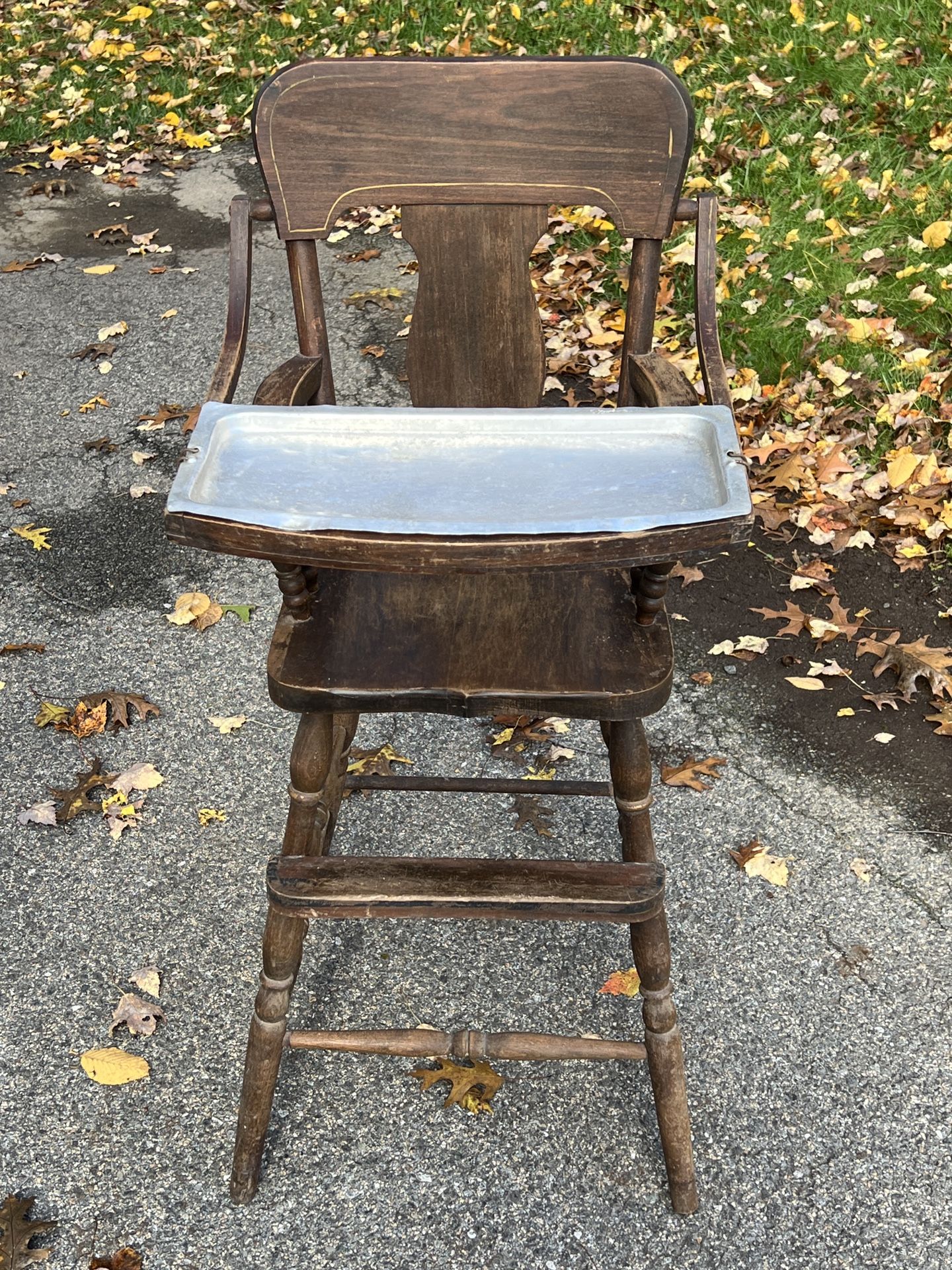 Antique High Chair By Stork Line Of Chicago, Il.