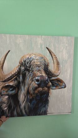 Buffalo Portrait Canvas Wall Art Painting