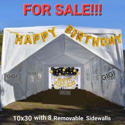 10x30' Wedding Party Canopy Tent Outdoor Gazebo with 8 Removable Sidewalls