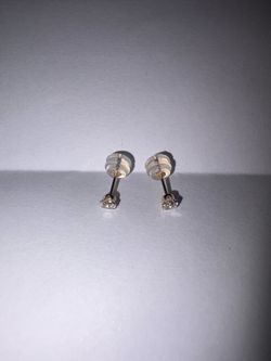 NEW Solid 14K Gold 3mm CZ Stud Earrings-14k stamped on the post