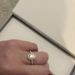 NEW NATURAL OVAL DIAMOND 14K WHITE GOLD ENGAGEMENT