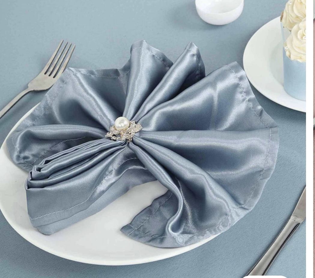 Satin 20 * 20 Dusty Blue Napkins