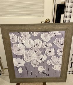 40x40 Gray floral Art