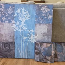 Floral canvas art set