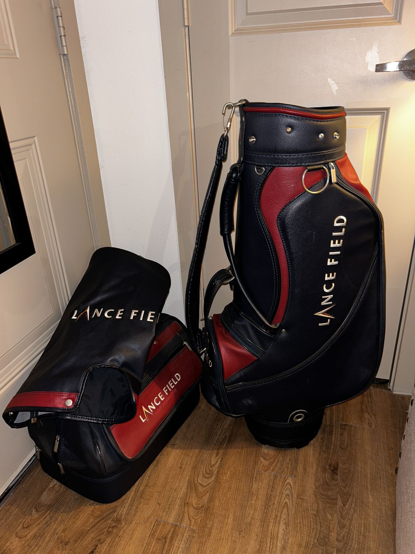 Lance Field Vintage Leather Golf Bag + Duffle Bag 