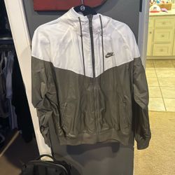 Nike windbreaker, white and green