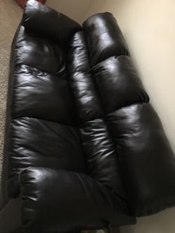 Brown leather couch