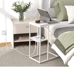 **New** Still in the box. C Shaped End Table with Charging Station